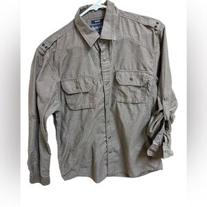 Mens American Rag Cie shirt in brown/tan Western cowboy EUC size Medium